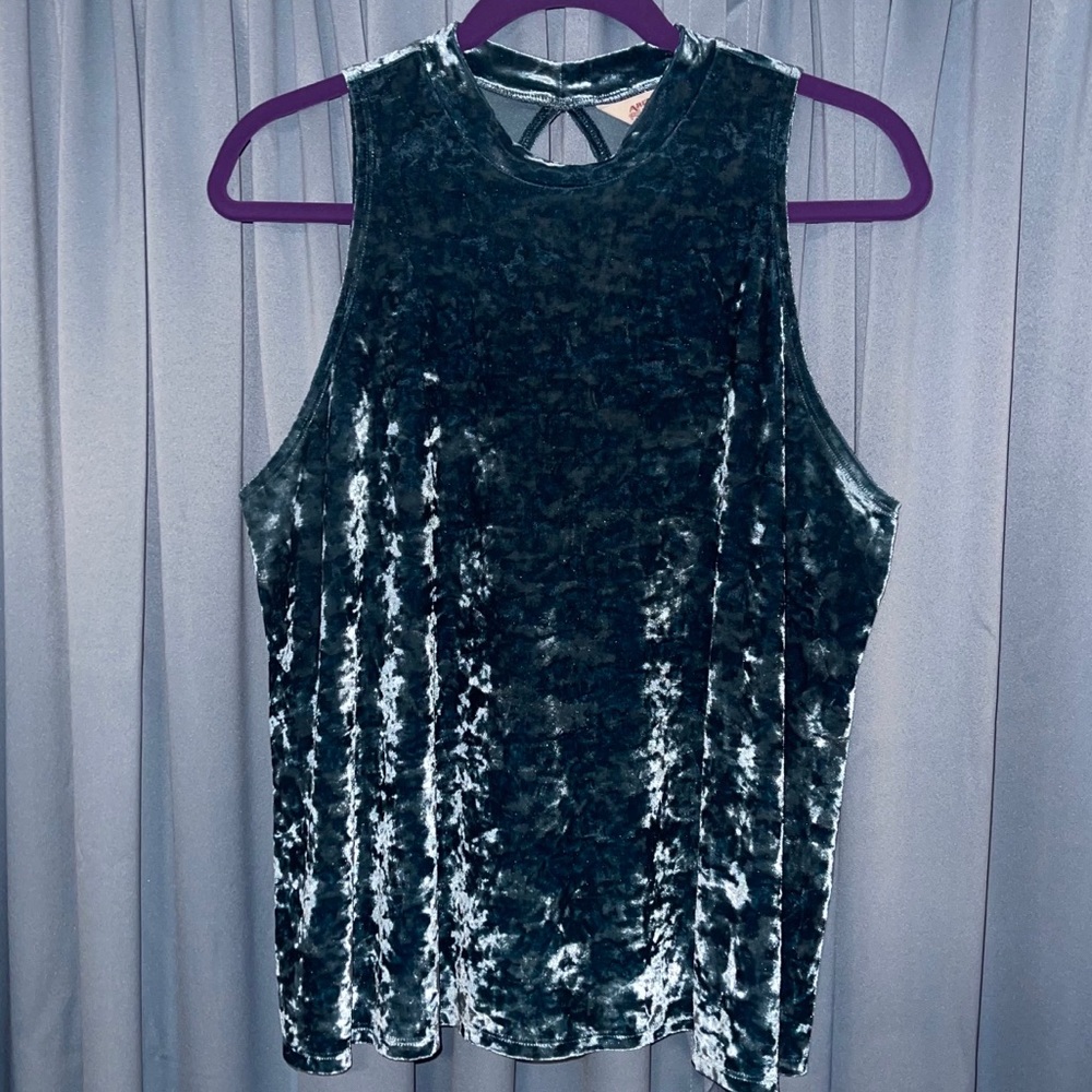 Teal velvet shirt XL